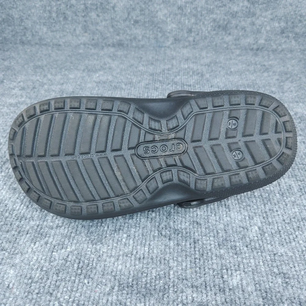 Crocs Clogs Shoes Women's Size 6 Mens Size 4 Black Lined Slingback Slides